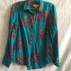 Jcrew silk lobster dress shirt